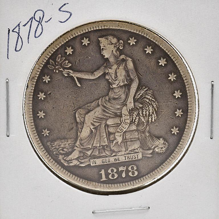 An 1878 United States Silver Trade Dollar (1 of 2)