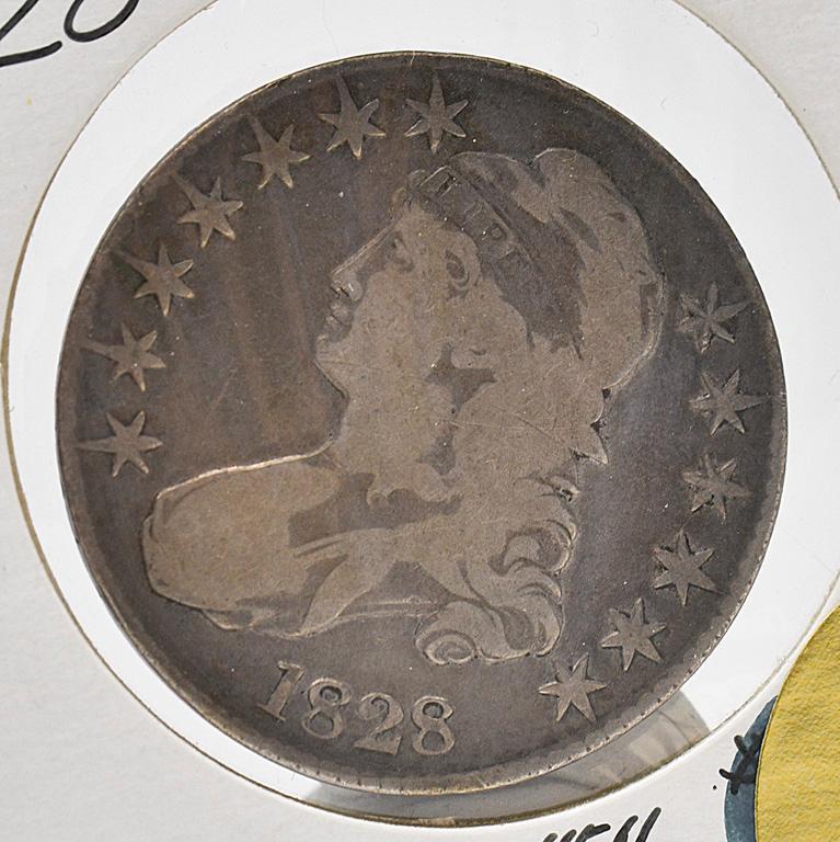 An 1828 United States Capped Bust Half Dollar Coin (1 of 2)