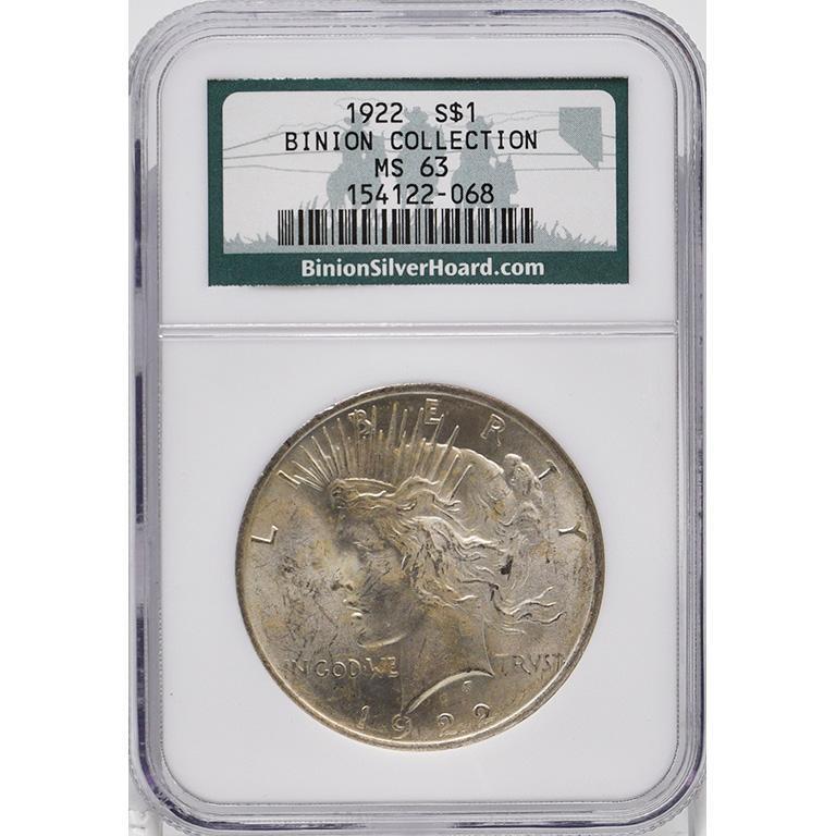 Graded 1922 Silver Peace Dollar Coin (1 of 2)