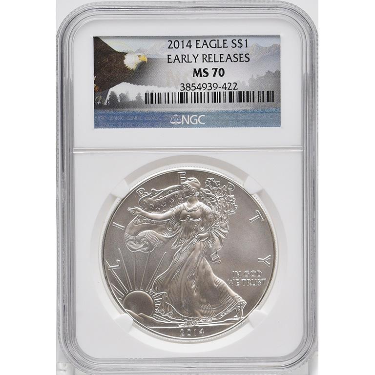 Graded 2014 Silver Walking Liberty One Dollar Coin (1 of 2)