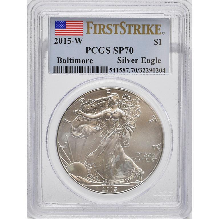 Graded 2015 Silver Walking Liberty One Dollar Coin (1 of 2)