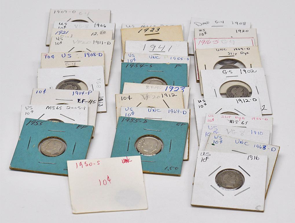 Group of Early 20th Century US Dimes (1 of 4)