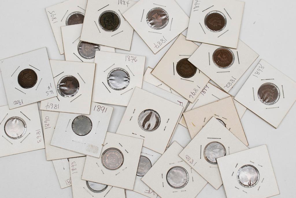 Large Group of Indian Head Pennies Various Years (1800s) (1 of 2)