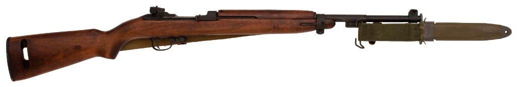 **Quality Hardware M1 Carbine with Bayonet: .30 Caliber Carbine, 18" Barrel, SN: 4664324. Quality Hardware M1 Carbine with Bayonet. Parkerized finish, smooth pistol-gripped stock. Milled adjustable rear sight & front blade sight, olive 