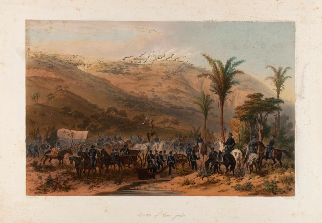 Battle of Cerro Gordo, 1851 Mexican-American War Lithograph: C. Nebel Fecit, Bayot lith Image area: 11 x 16.75; overall sheet size trimmed to 15.25 x 21.25. One of 12 lithographs from Kendall's 1851 "The War Between the United States and Mexico Illustrated. Emb