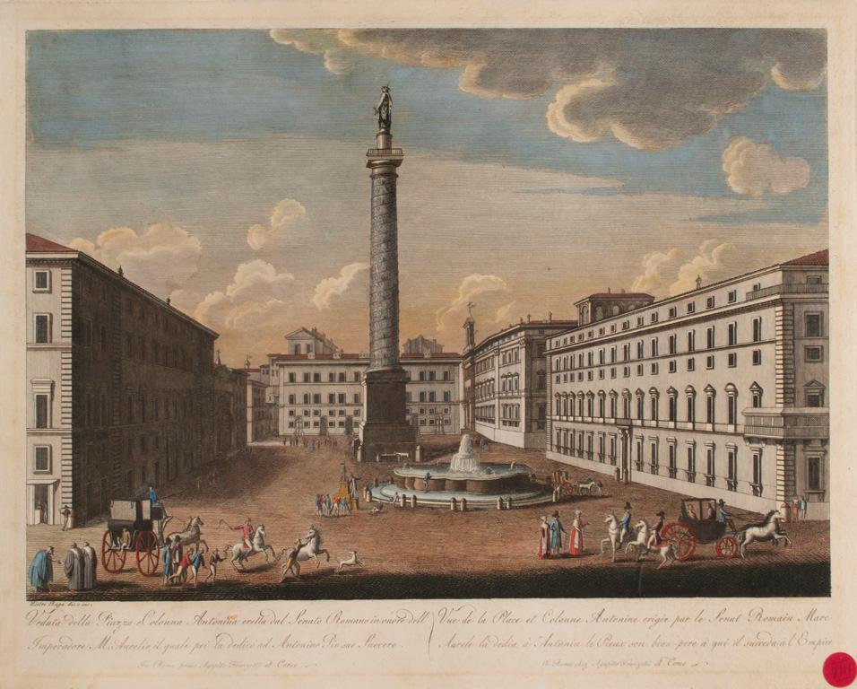 A Colored Engraving of the Column of Marcus Aurelius (1 of 2)