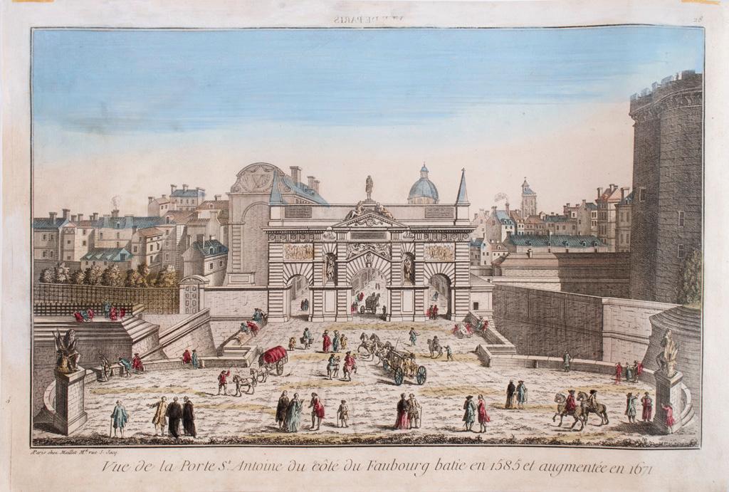Group of 3 18th Century Vues d'Optique of Continental Palaces and Chateaus (1 of 3)