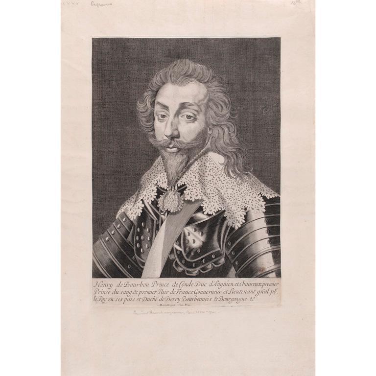An Engraving on Paper by Pierre Jean Mariette of Henri de Bourbon (1 of 1)