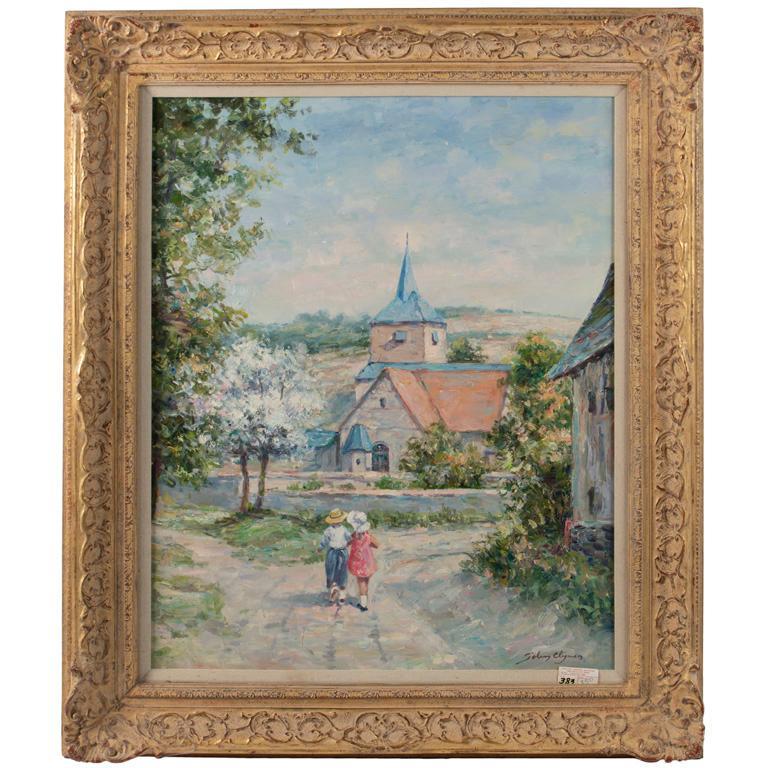 An Impressionist Oil Street Scene by John Clymer (English, 1932.) (1 of 1)