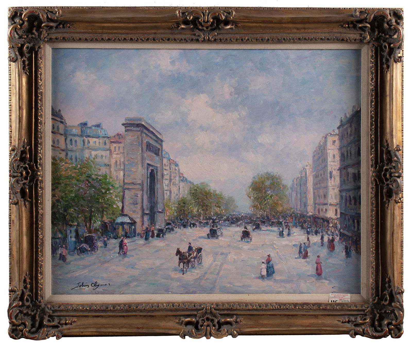 A 20th Century Oil on Canvas Parisian Street Scene by John Clymen (1 of 3)