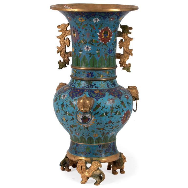 A Chinese Cloisonne Baluster Floor Vase (1 of 2)