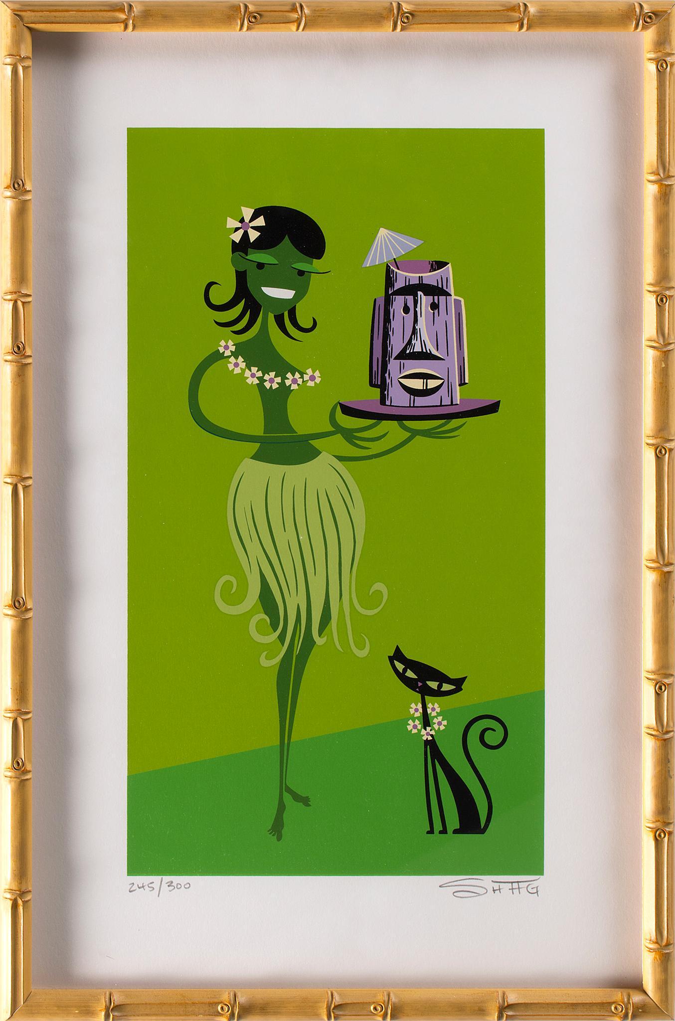 Josh Agle Green Wahine Silkscreen Serigraph (1 of 2)