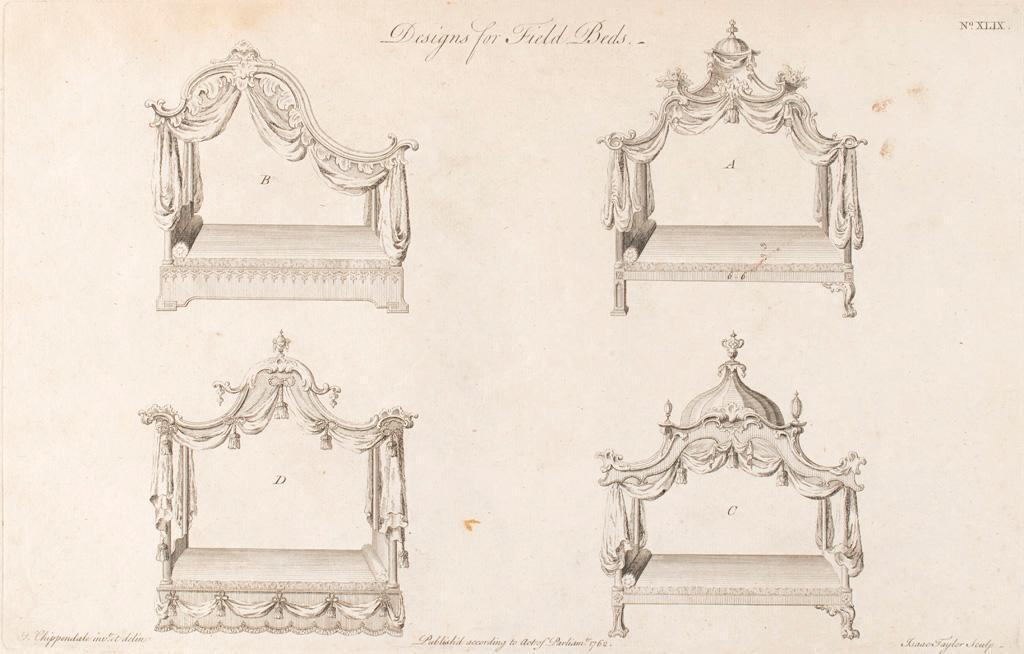 A Group of 4 Thomas Chippendale Furniture Study Engravings (1 of 4)