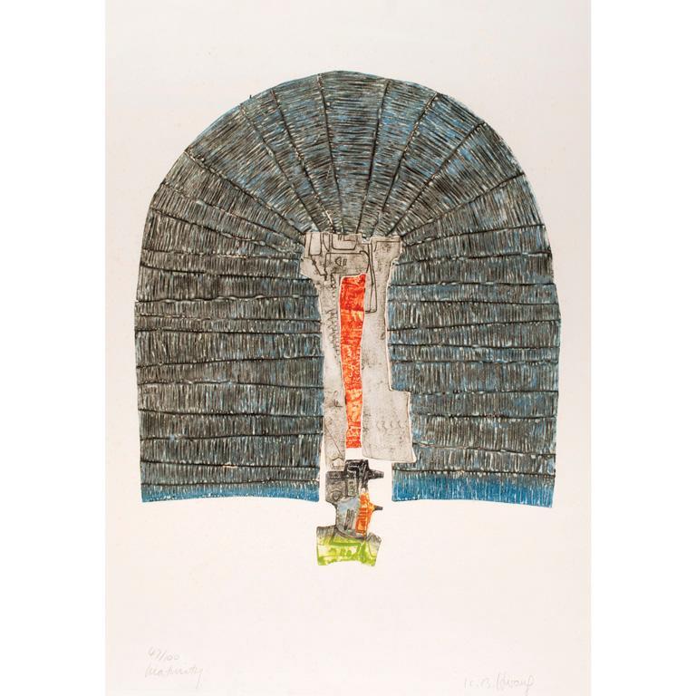 Maturity mezzotint on paper signed l.r. K. B. Hwang (South Korean/American, 1932) titled l.l. 47/100 (1 of 3)