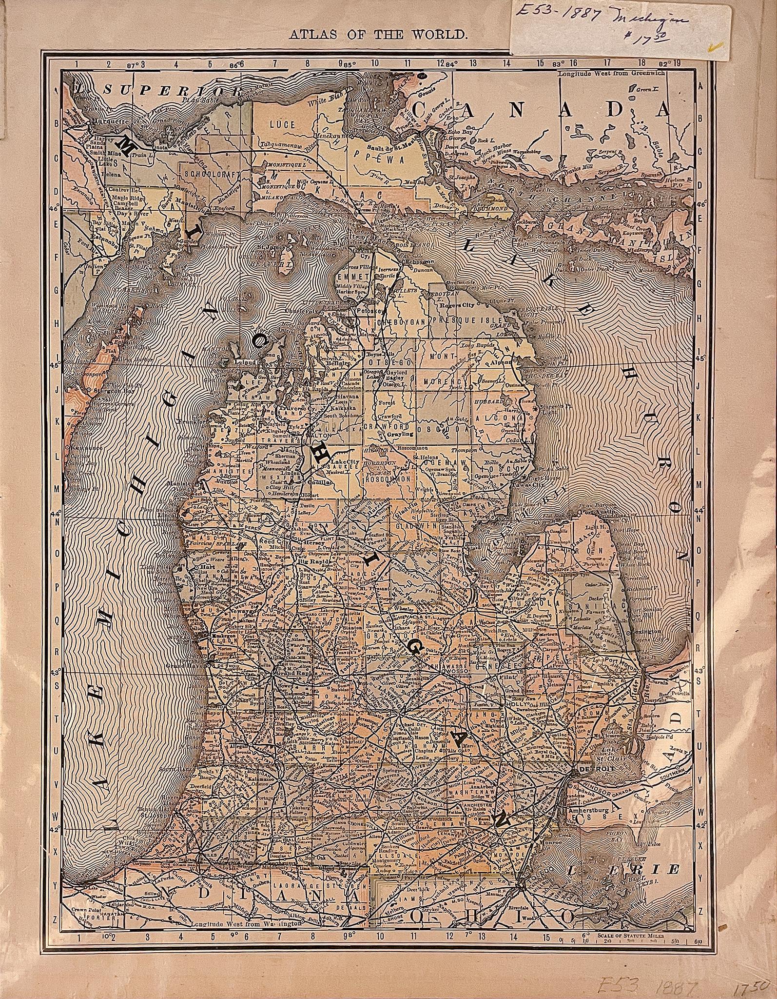 Michigan, Upper Michigan, Cincinnati, Ohio, Lake Superior 7 colored engravings/lithographs on paper (1 of 7)