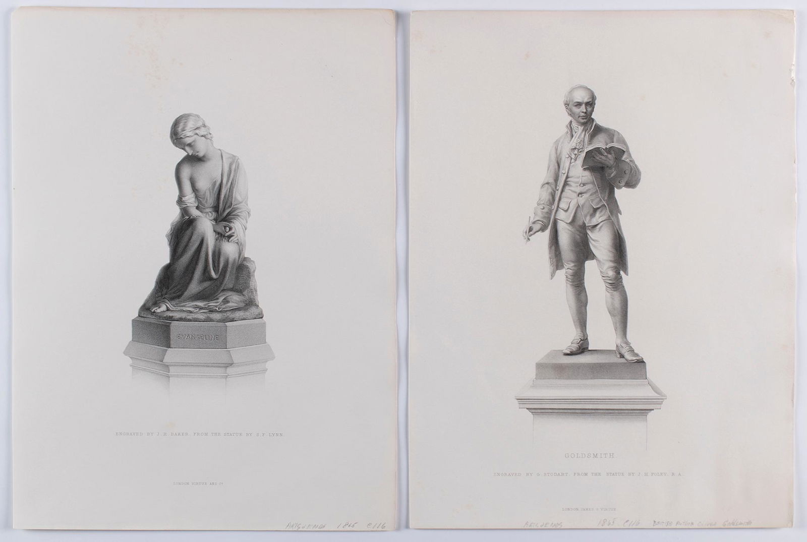 A group of 45 sculpture engravings by various artists under James S. Virute (London) ca. 1865. Each (1 of 8)