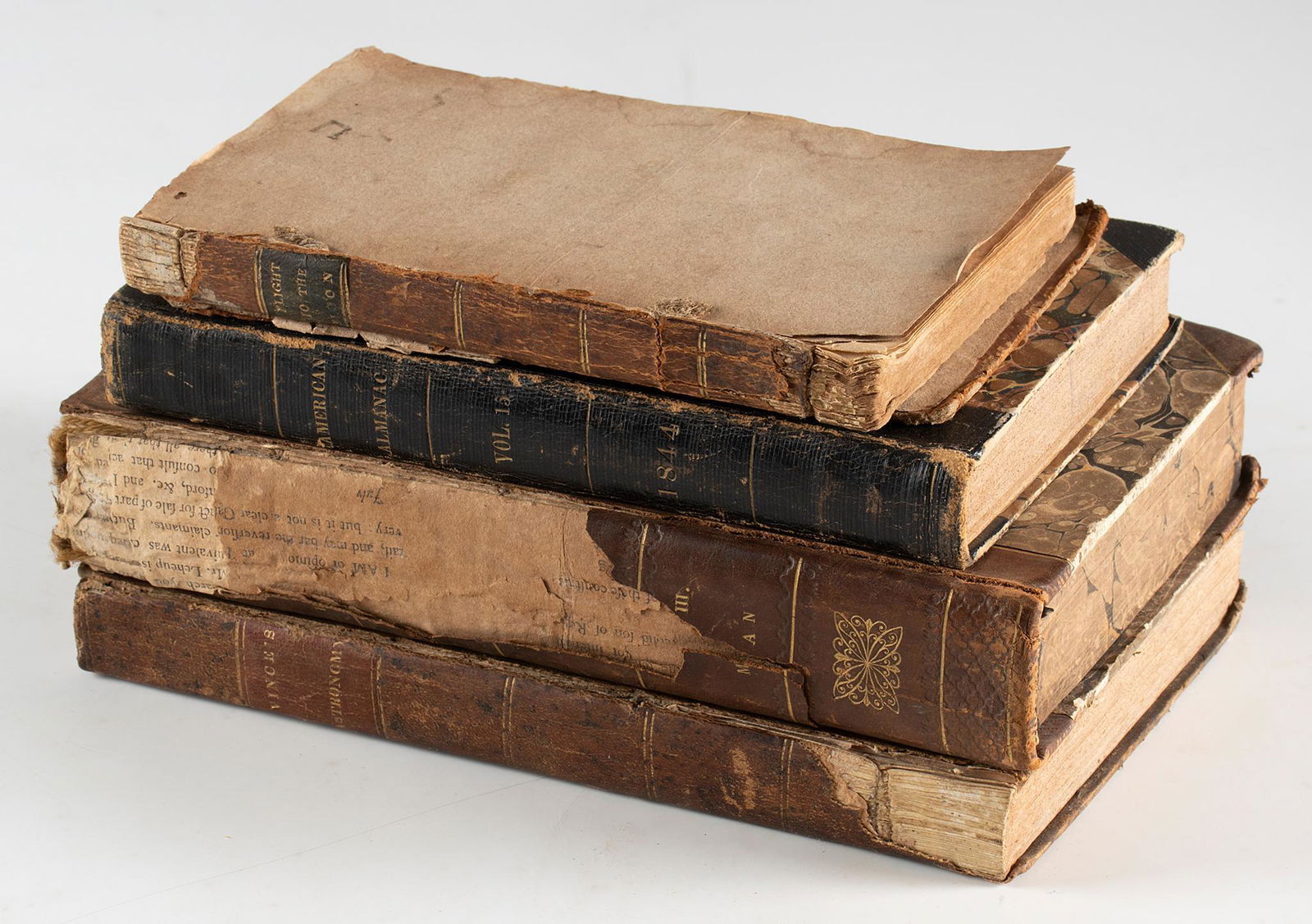 Vince's Astronomy, General History of Animals, American Almanac, Flight to the Moon 4 book  Overall (1 of 5)