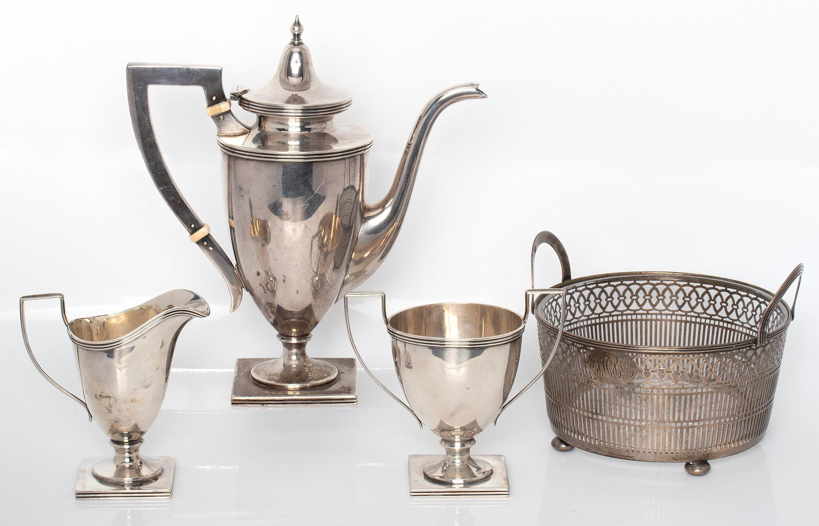 Wilcox & Wagoner Sterling Silver Teapot, Creamer & Sugar (1 of 4)