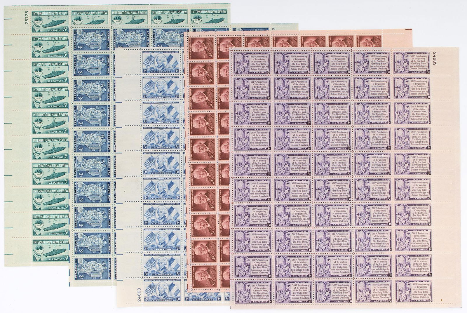 Large Group of 26 Full Sheets of American Stamps (1 of 3)