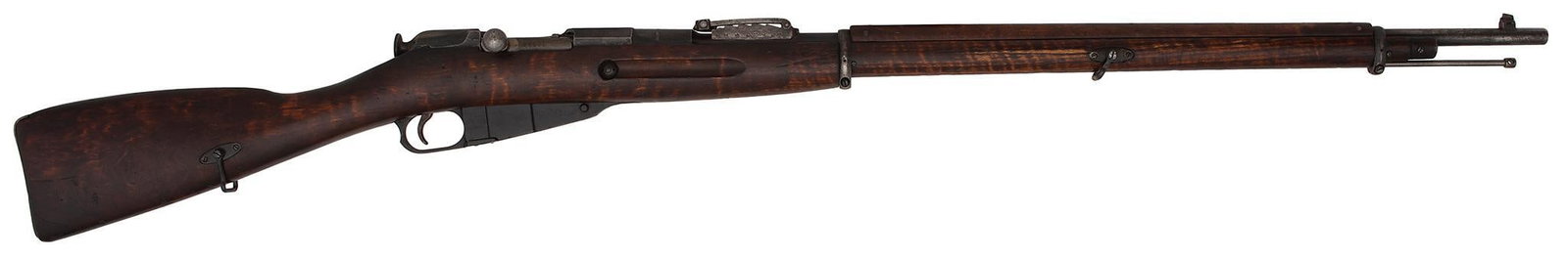 Rare Finland M91 VKT 1941 Puolustuslaitos Marked Rifle: 7.62 X 54R caliber, 32" barrel length, S/N 18554. Marked on top of the barrel "SA" in a box over "Puolustuslaitos" over the serial number. Imperial Russian Eagle on the top of the receiver. Retaining 