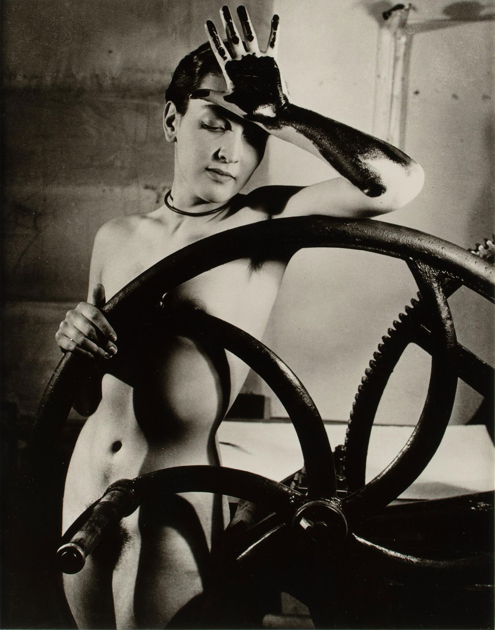 Gelatin Silver Print of Nude by Meret Oppenheim (German, 1913-1985): Man Ray: Erotique Voilee c. 1933 Gelatin silver print c. 1991 Unsigned 9.5 x 7.5 inches (sight) 20 x 16 inches (frame) Overall good condition. Provenance: Purchase receipt from Sothebys 2001.