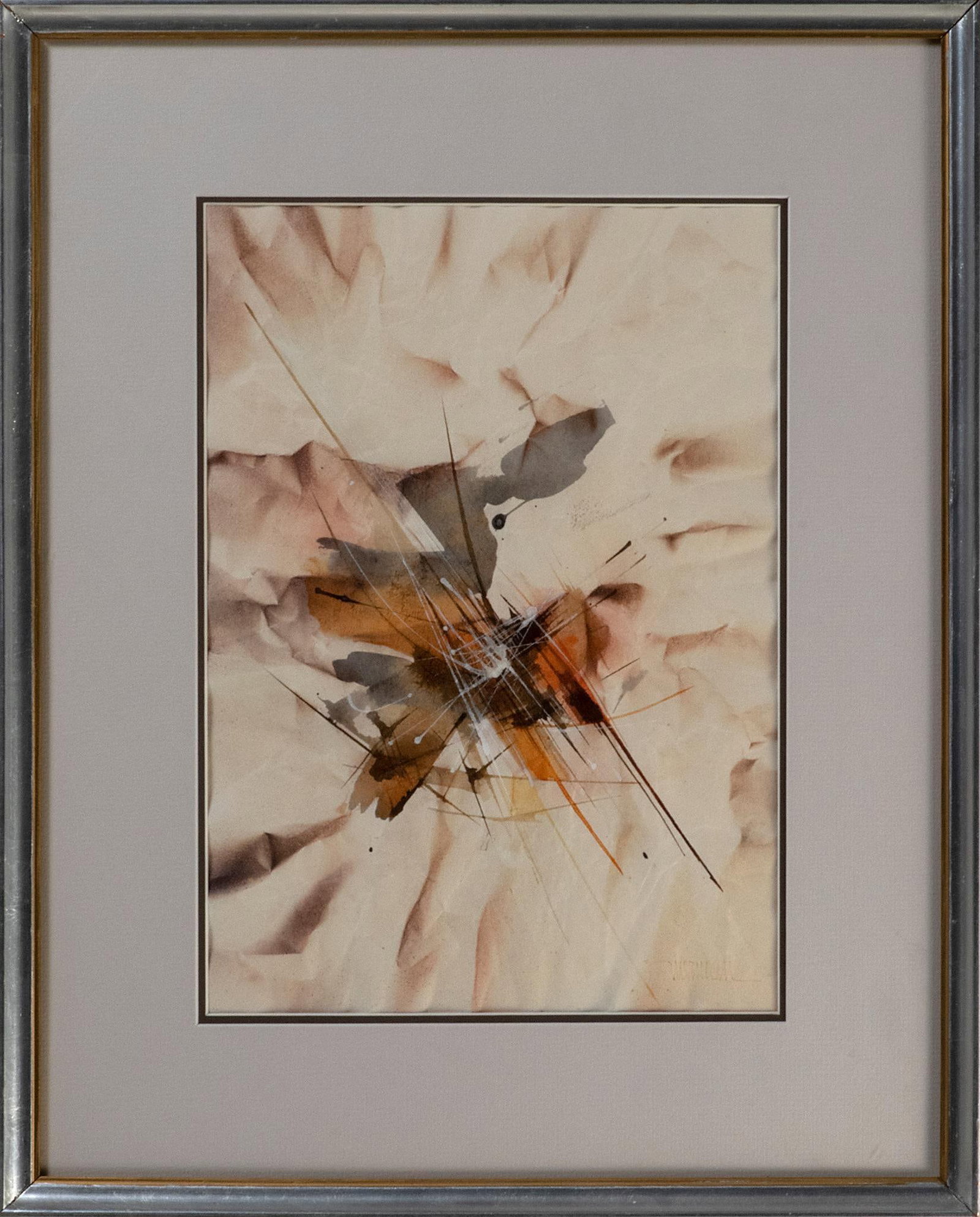 Leonardo Nierman (b. 1932)Mixed Media on Paper: Untitled mixed media watercolor on paper signed l.r. 14.25 x 10 inches (sight) 21.5 x 17.75 inches (frame) Overall good condition. Some fading to the signature.
