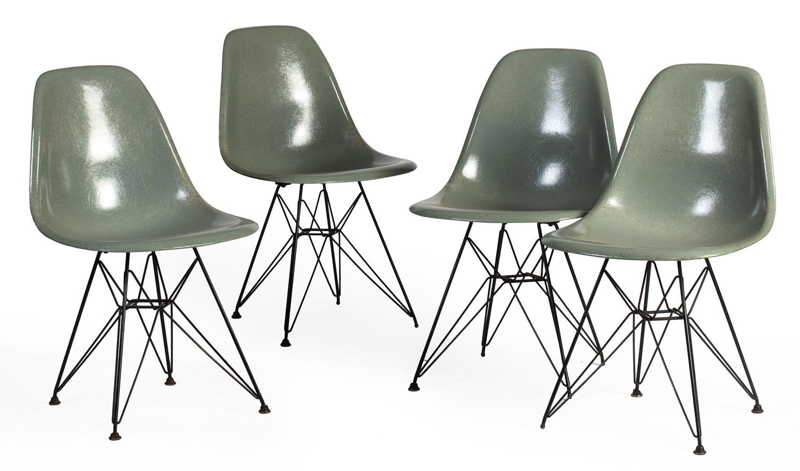 A Group of Four Herman Miller Style Fiberglass Chairs (1 of 2)