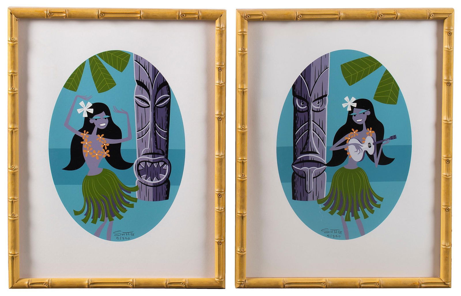 2 Josh Agle Ukulele & Wahini Silkscreen Serigraphs (1 of 2)