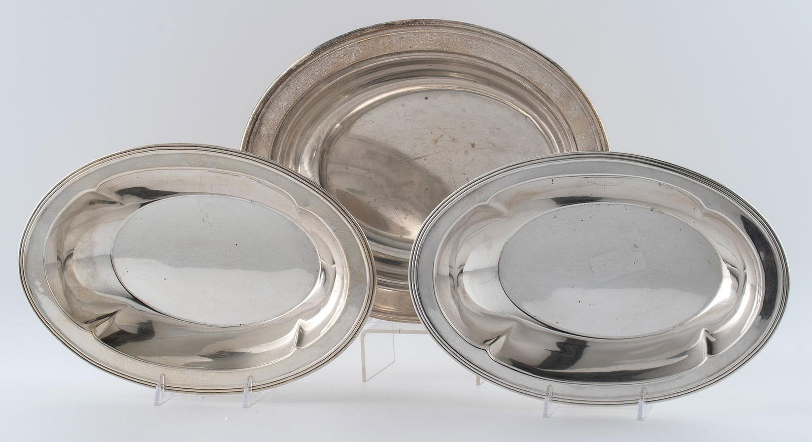 A Group of 3 German Sterling Silver Serving Trays (1 of 2)