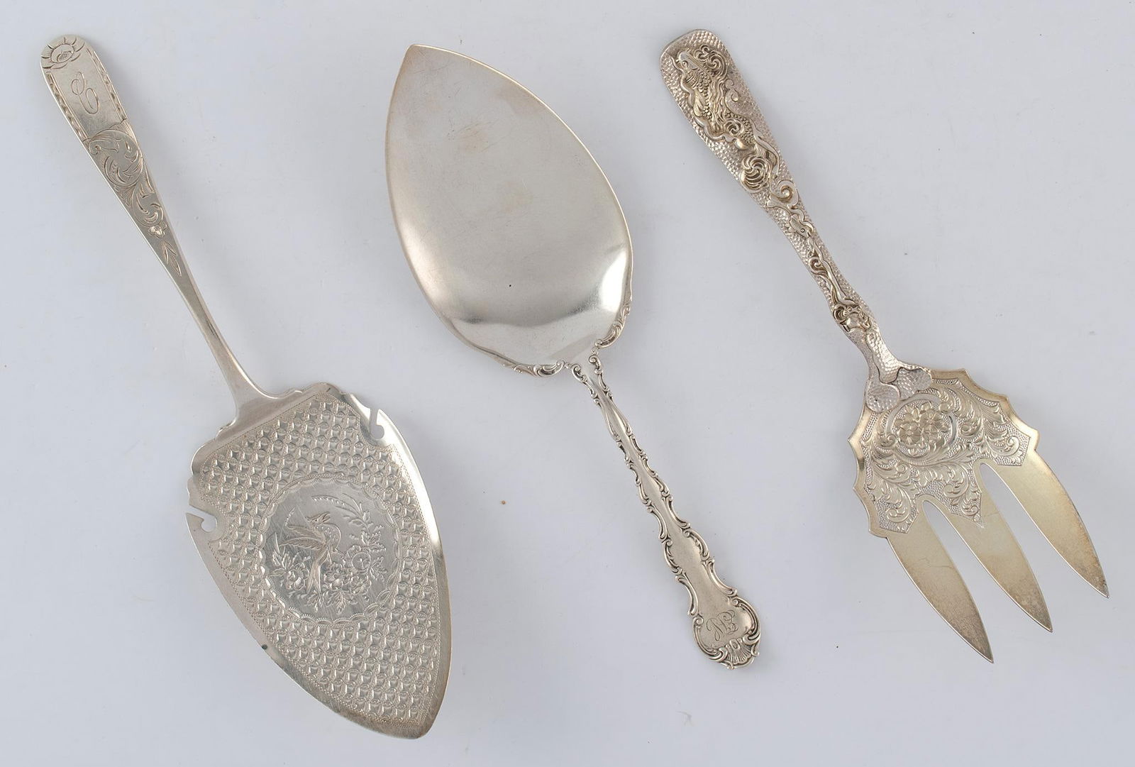 A Group of Three Sterling Silver Large Dessert Utensils (1 of 4)