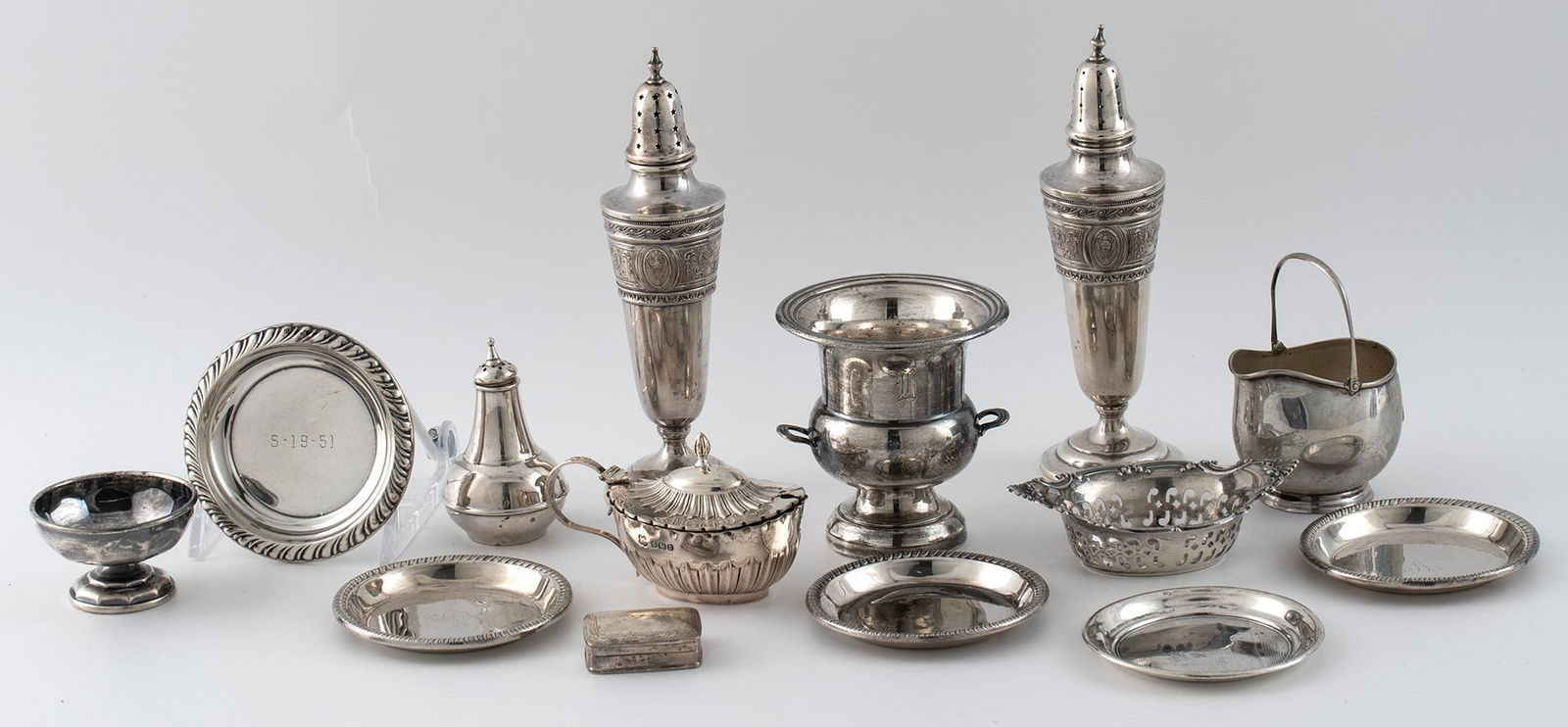 A Grouping of Sterling Silver Salts and Creamers (1 of 5)