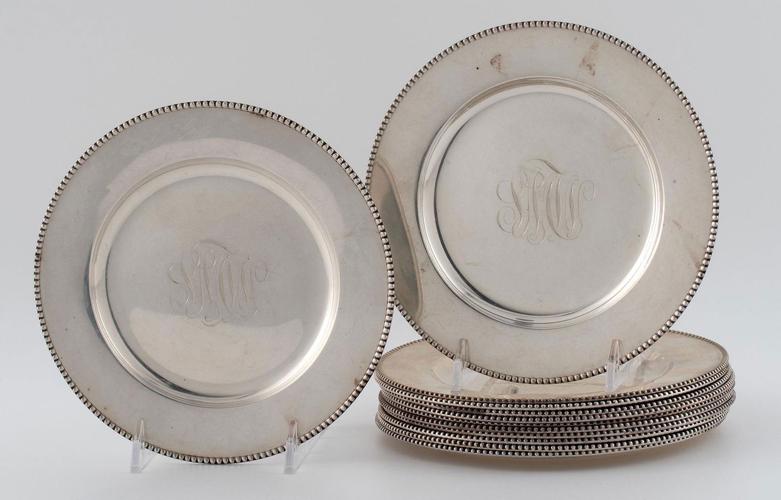 A Group of Twelve Gorham Sterling Plates (1 of 2)
