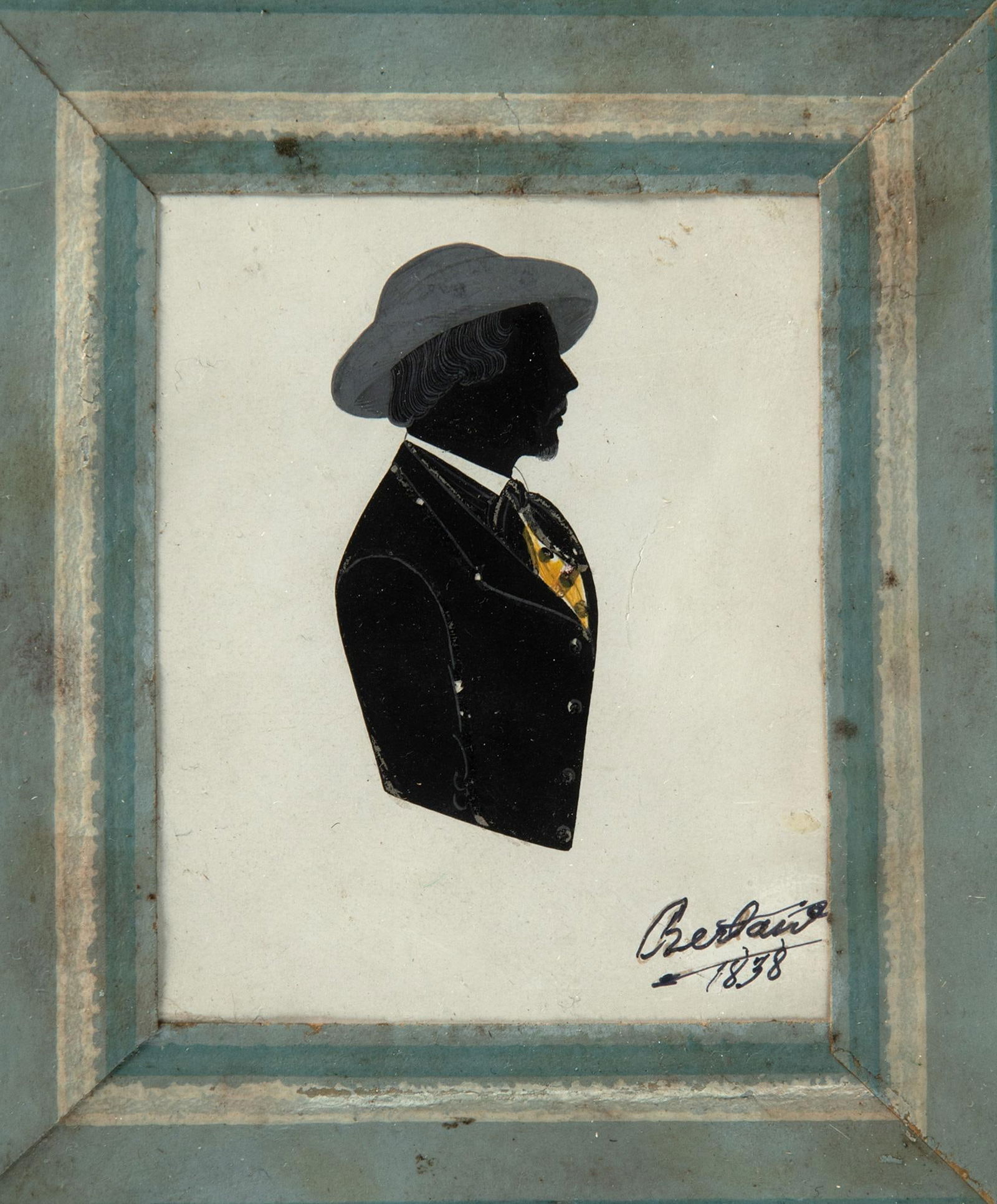 American Folk Art Paint Decorated Silhouette (1 of 2)