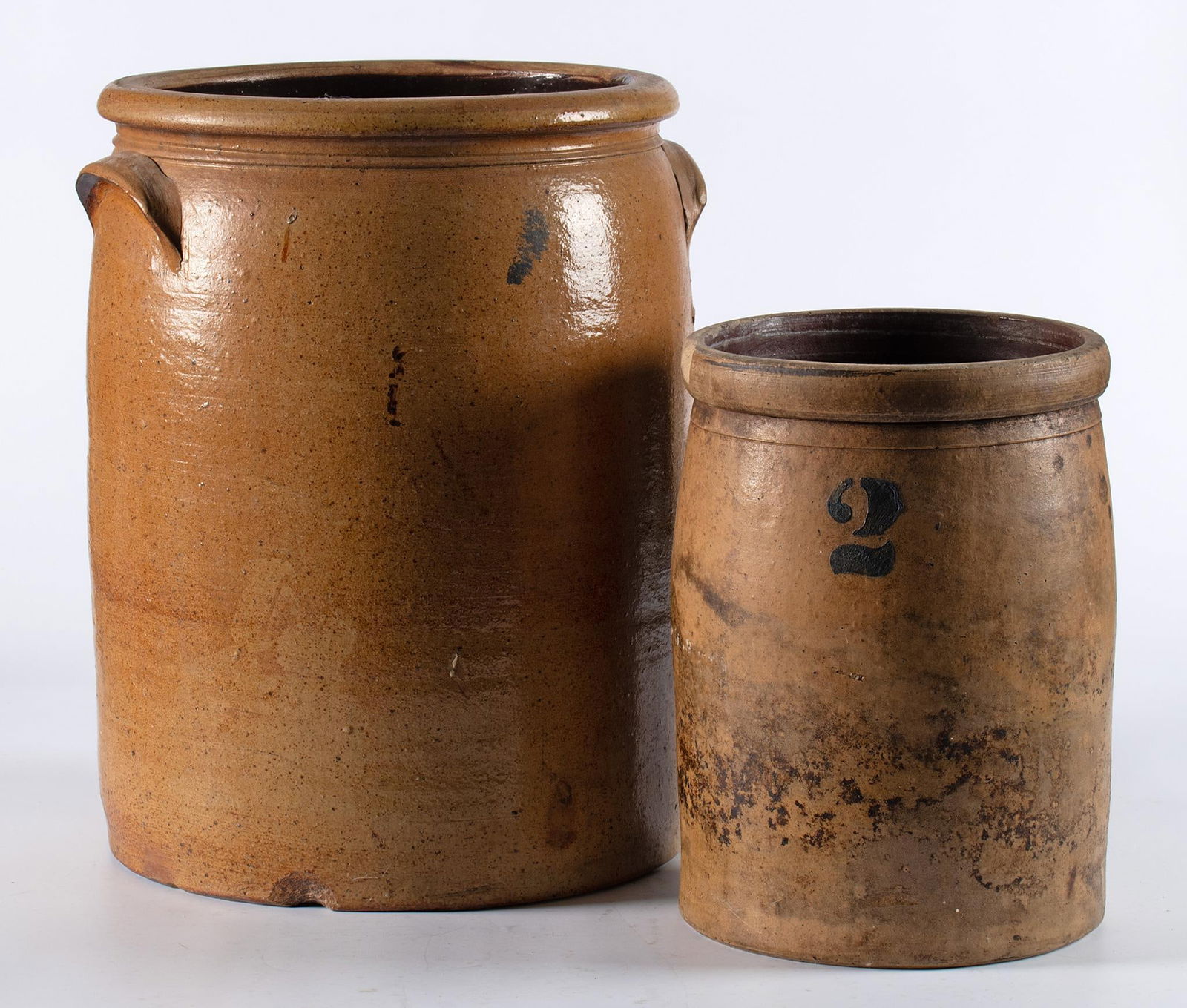 Clark & Bro. 8 Gallon Crock Plus 2 Gallon Cobalt Crock (1 of 4)