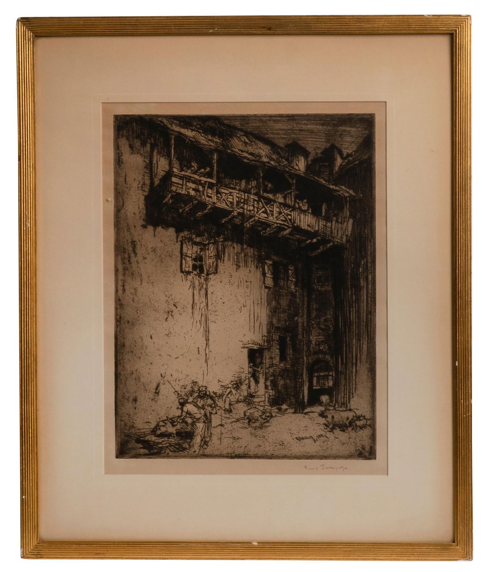 A 19th Century Etching Titled Old House by Frank Brangwyn (1 of 4)