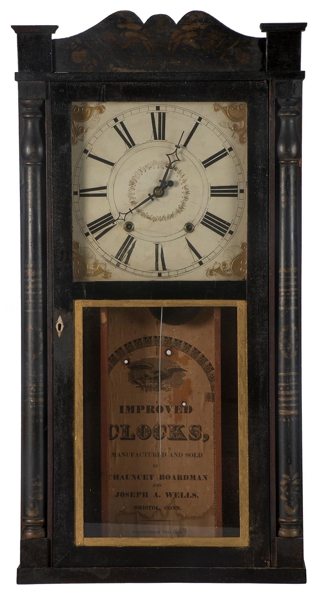 A Boardman & Wells Scroll and Pillar Mantle Clock (1 of 4)