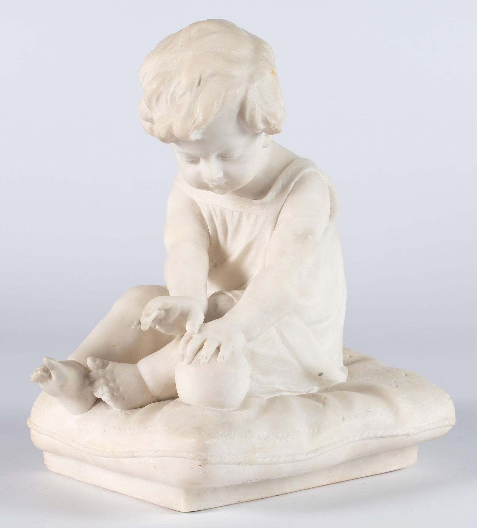 An Italian Marble Sculpture of a Child by Eugenio Battiglio (1 of 3)