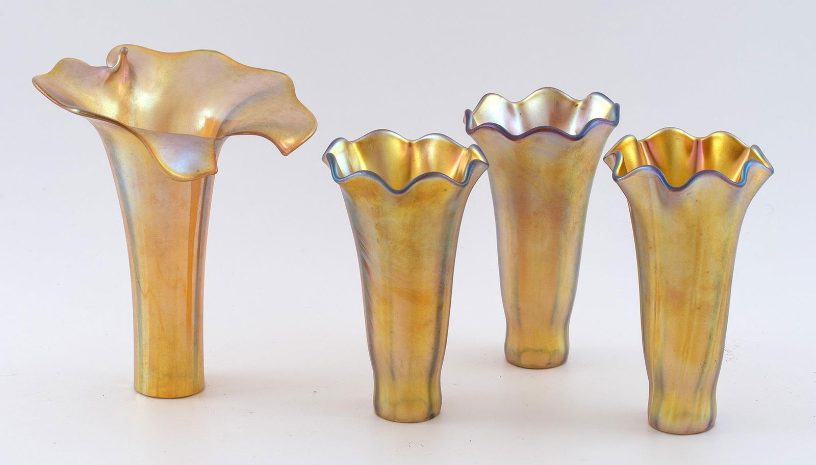 A Group of Four Favrile Glass Shades (1 of 2)