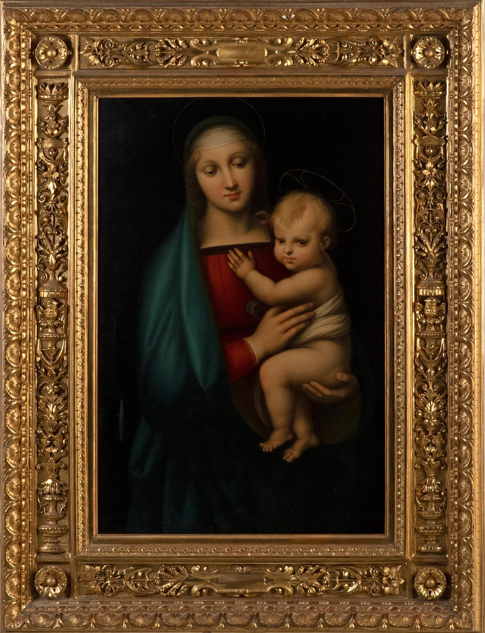 Italian School of Art Madonna Del Granduca Oil After Raphael (1 of 4)