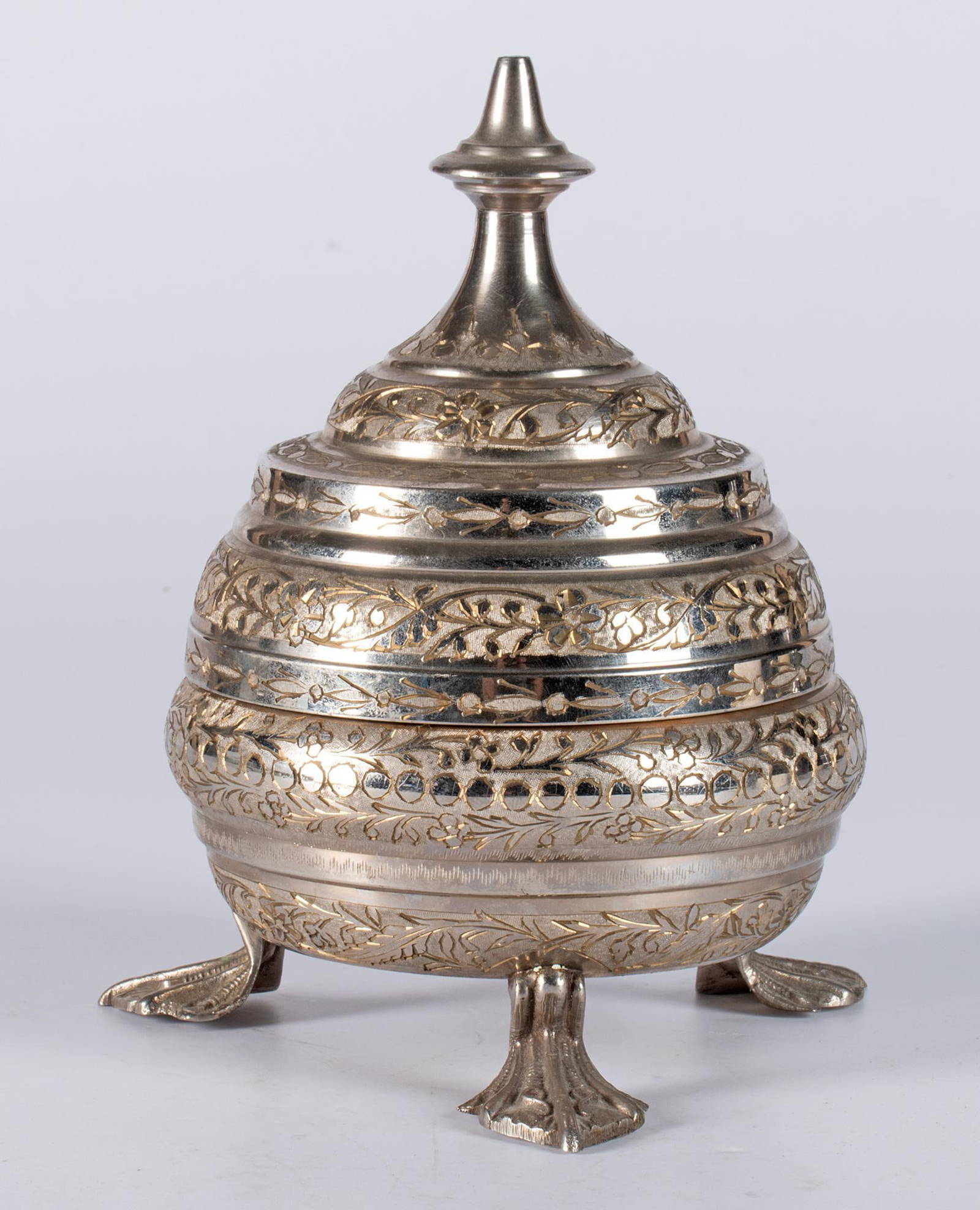 Thorens Foliate Etched Silver Plated Music Box Auction