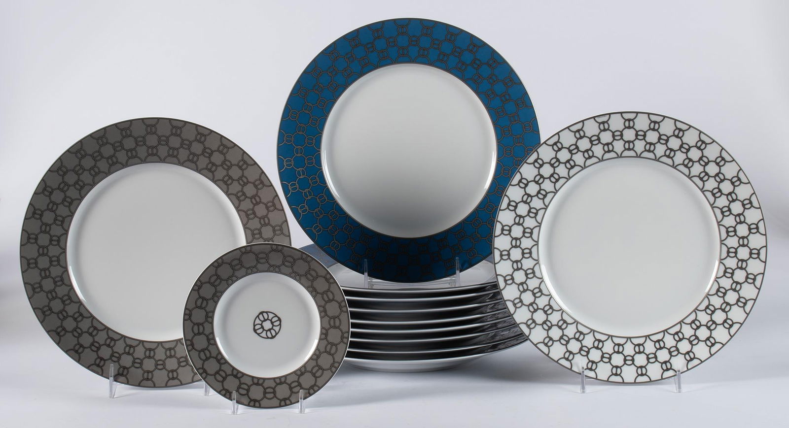 Hermes Fil d'Argent Porcelain Dinner Service (1 of 4)
