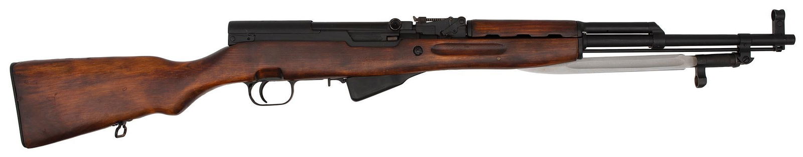 **Russia SKS Rifle: 7.62X39 caliber, 19>5" barrel, S/N VK1970, Star and 1950r marked on top of the receiver, and in the left side of the stock. All matching numbers. Retaining nearly all of the blue finish. The bore is b