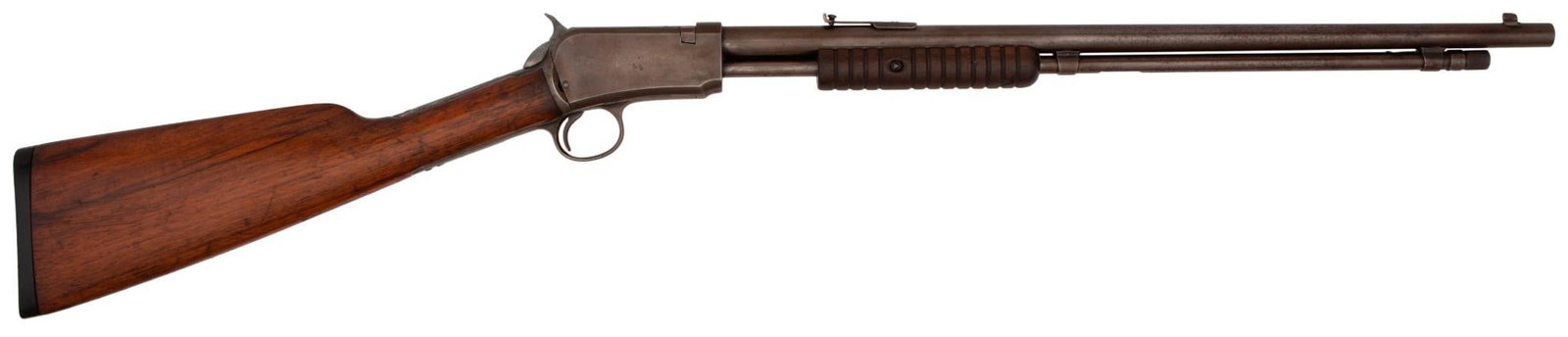 **Winchester Model 1906: 22 s,L,LR caliber, 20" round barrel,, S/N 511279, Blue finish, walnut stock and forearm. All metal is smooth gray to brown. Stock and forearm has some nicks and dings. The bore is good.