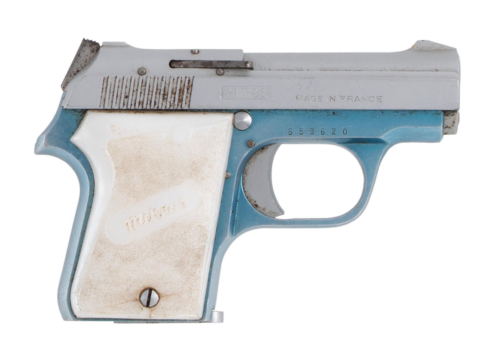 **French Unique Mikros Model "K" Pocket Pistol: .22 caliber, 2.25" barrel, S/N 559620.