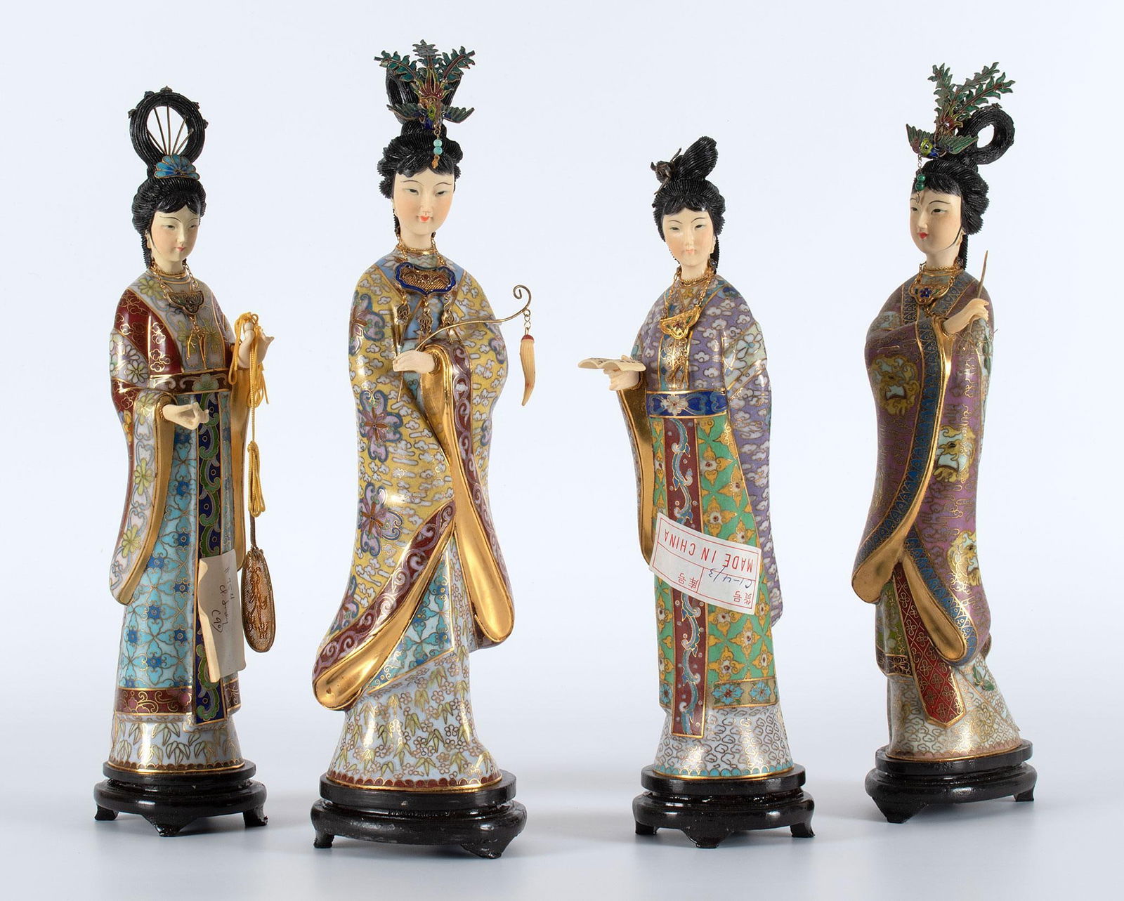 A Group of Four Chinese Export Cloisonne Female Figures (1 of 2)
