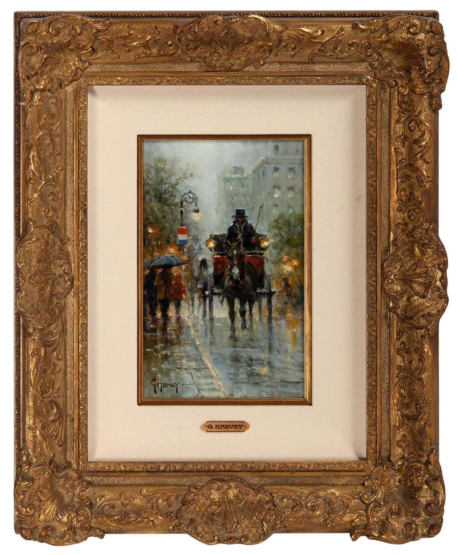 Oil on Board Street Scene by Gerald Harvey Jones (Texas, 1933-2017) (1 of 3)