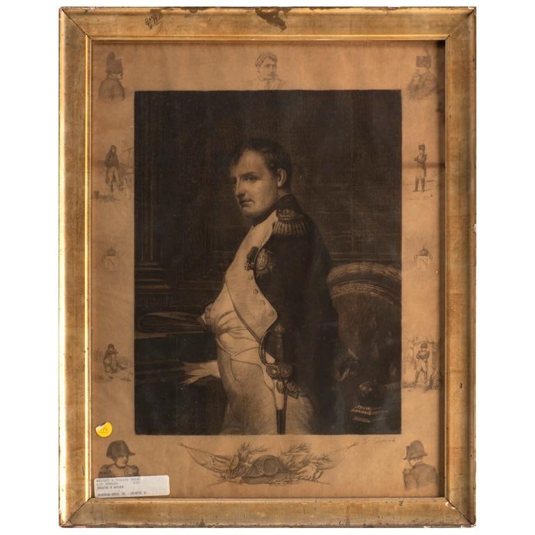 A 19th century Etching of Napoleon in Study After Paul Delaroche (1 of 2)