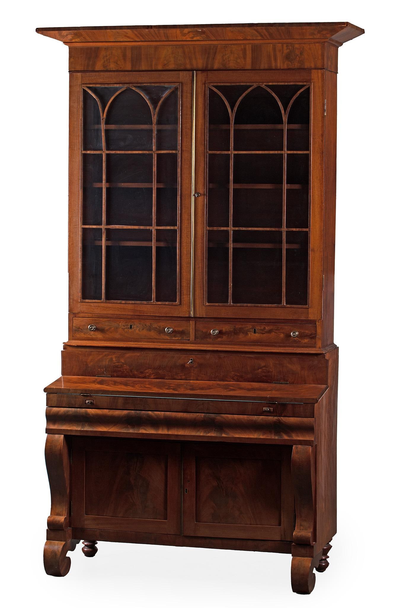 An Empire Secretary Bookcase in Mahogany (1 of 4)