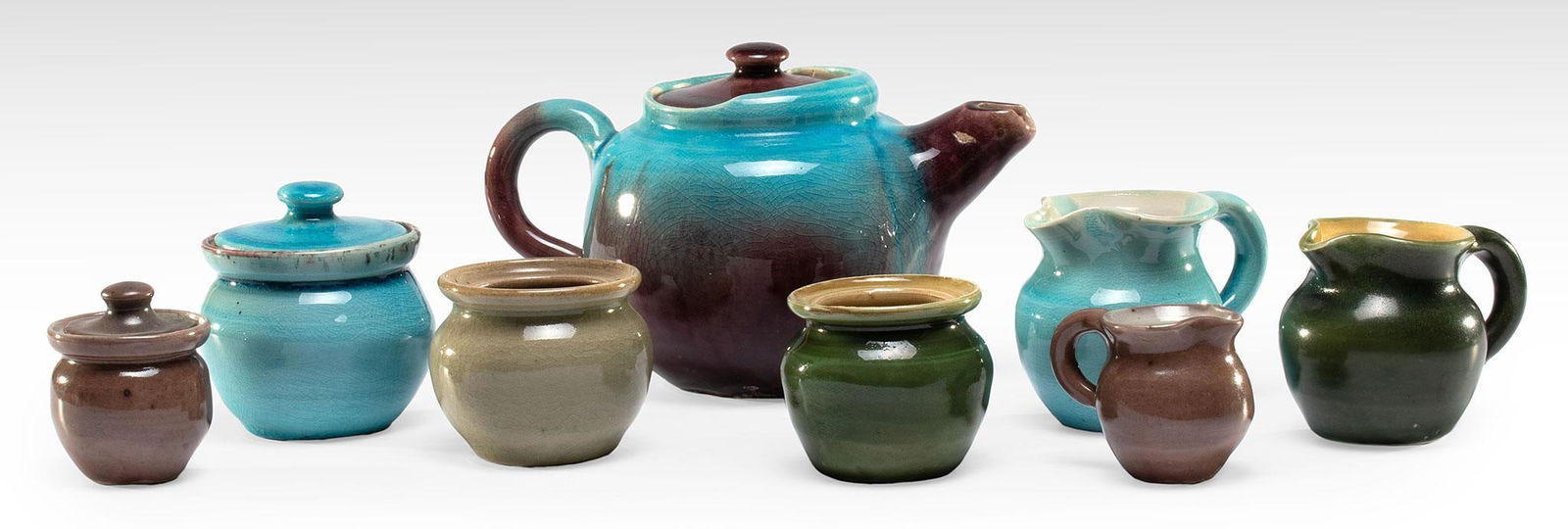 Group of 7 Pieces of Pisgah Forest Art Pottery Vases (1 of 3)