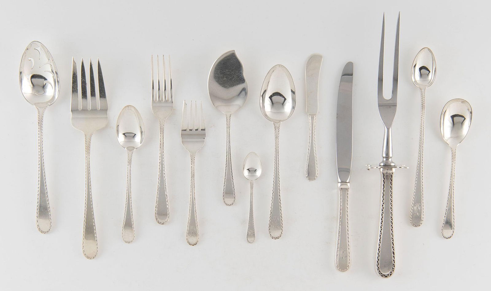 S. Kirk and Son Sterling Flatware Service in the Winslow Pattern (1 of 2)